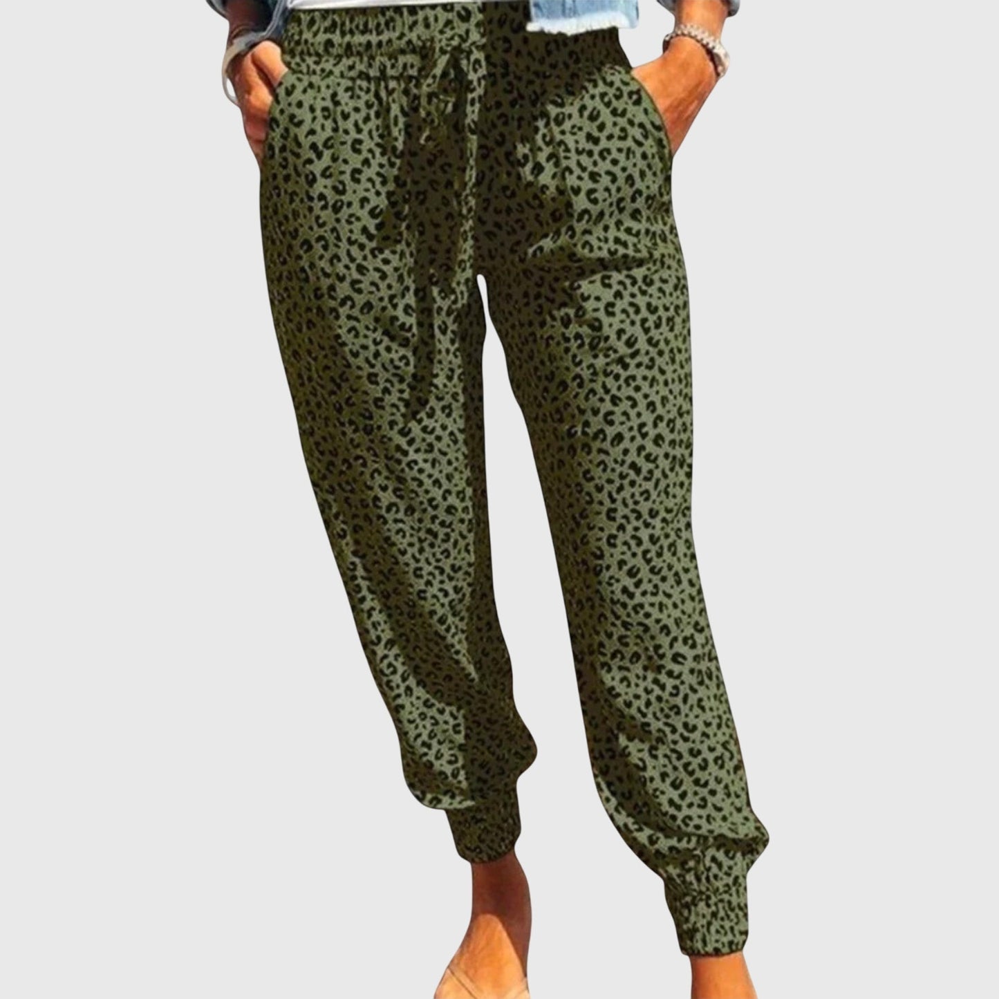 Comfortable Fit Wide Leg Leopard Pants for Women - Nocini