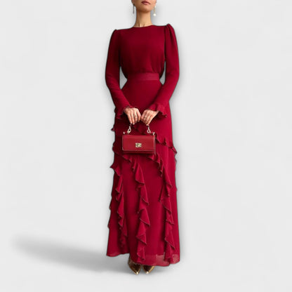 Elegant Slimline Party Dress with 3D Floral Details