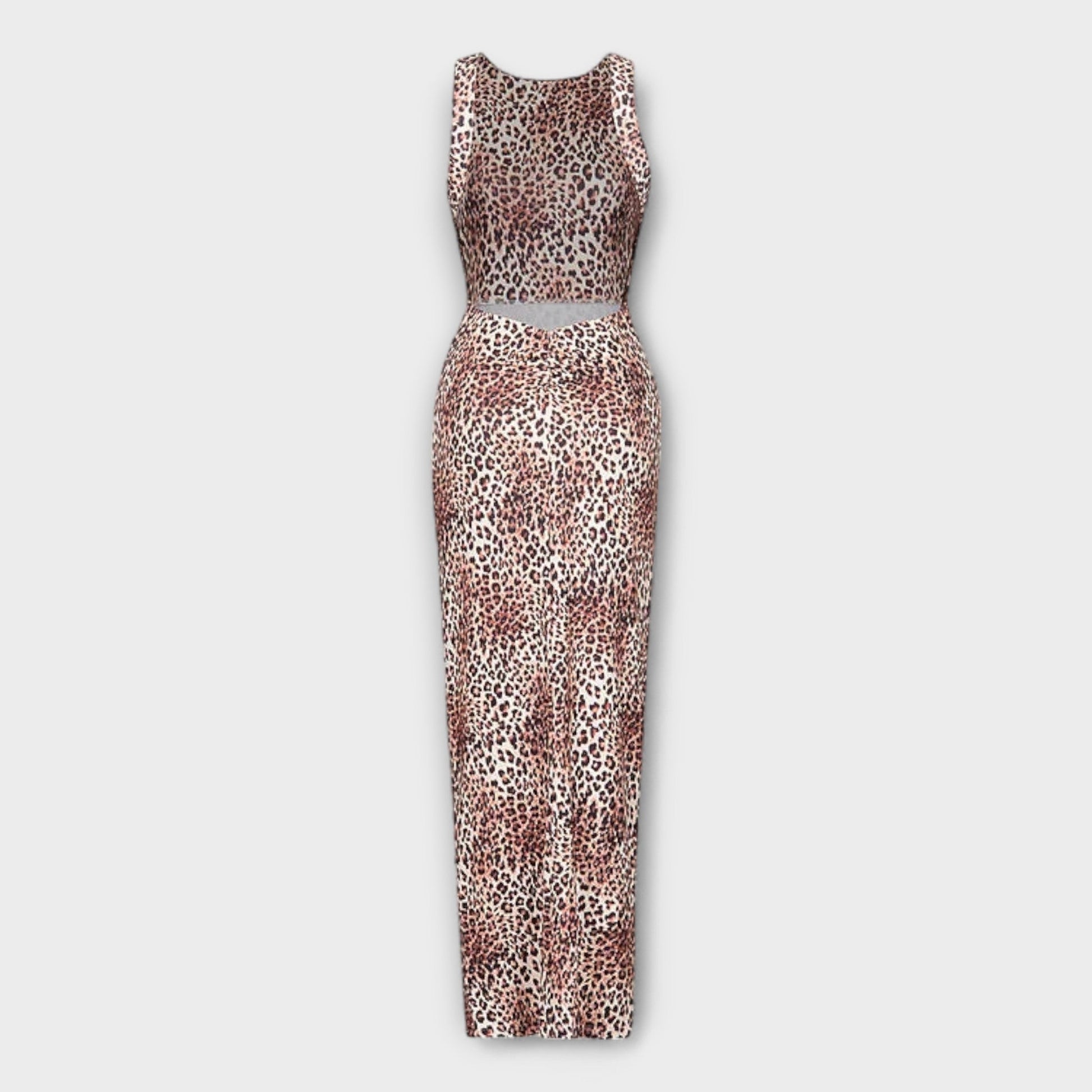 Stylish Animal Print Long Evening Dress - Nocini