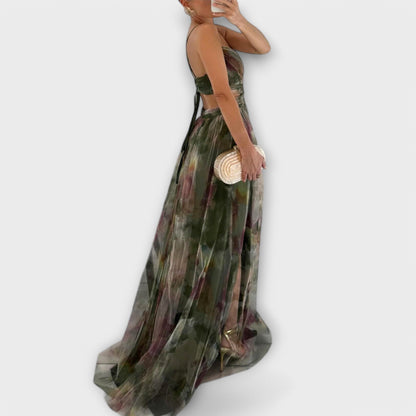 Elegant Mesh Evening Gown