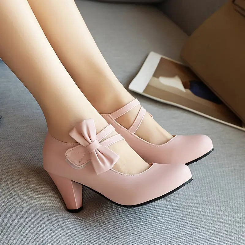 Ladies Elegant Double Buckle Low Heels