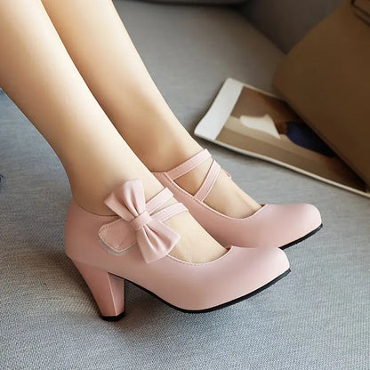 Ladies Elegant Double Buckle Low Heels