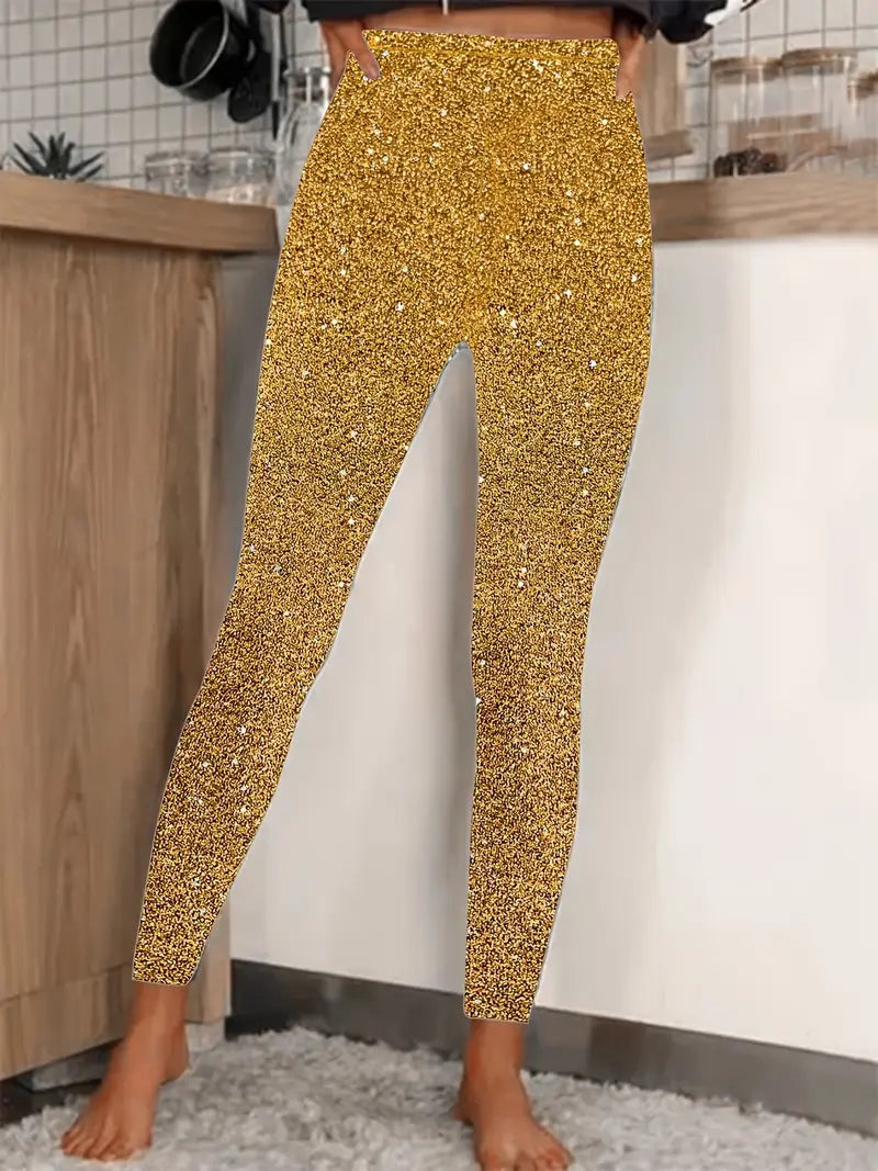 Glittering Slim Leg Women's Trousers