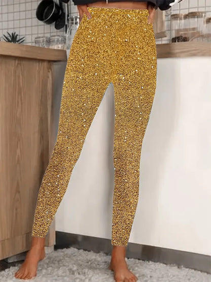 Glittering Slim Leg Women's Trousers