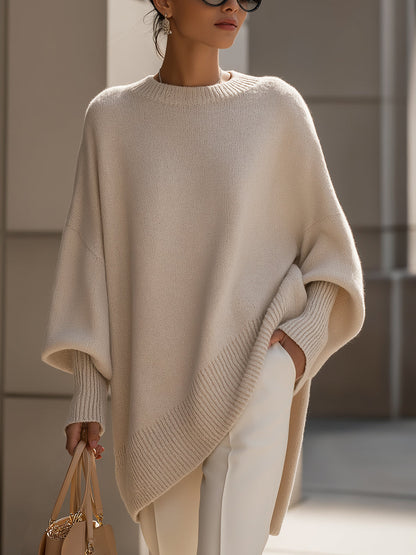 Plush Oversized Wool Poncho - Olytrend