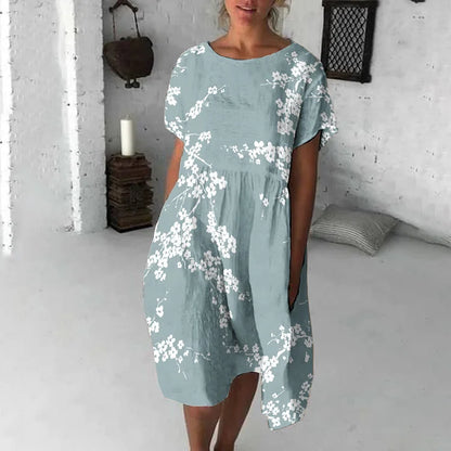 Comfortable Casual Floral Short Sleeve Dress