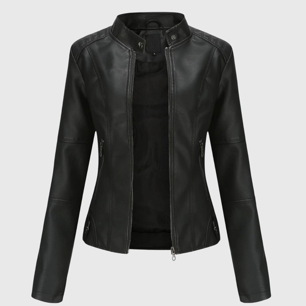 Classic Women's Faux Leather Jacket - Olytrend