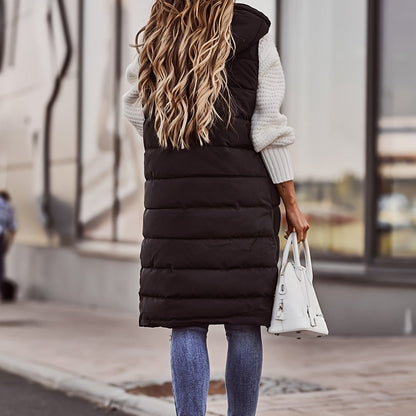 Warm Women's Padded Down Vest with Zip Front