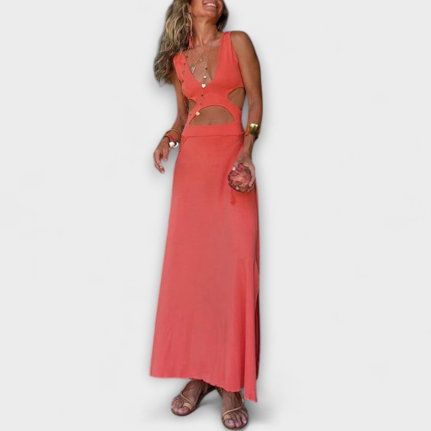 Colorful Cutout Party Maxi Dress for Women