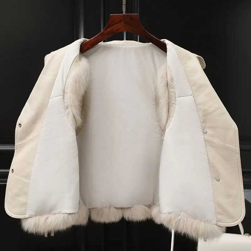 Classic Fit Fur Trim Gilet Jacket