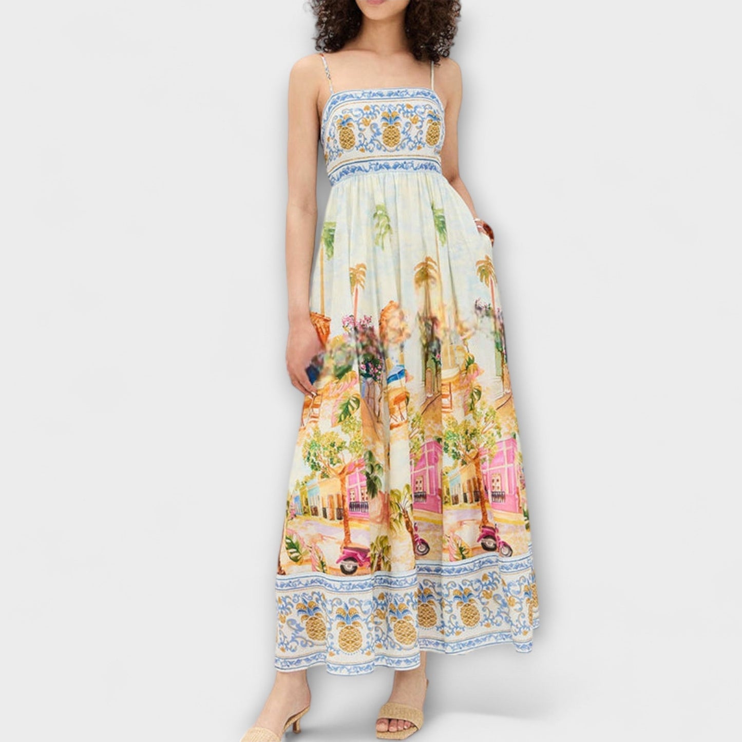 Vibrant Colorful Long Sundress for Summer Parties