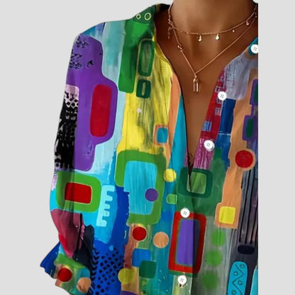 Stylish Women's Geometric Print Blouse