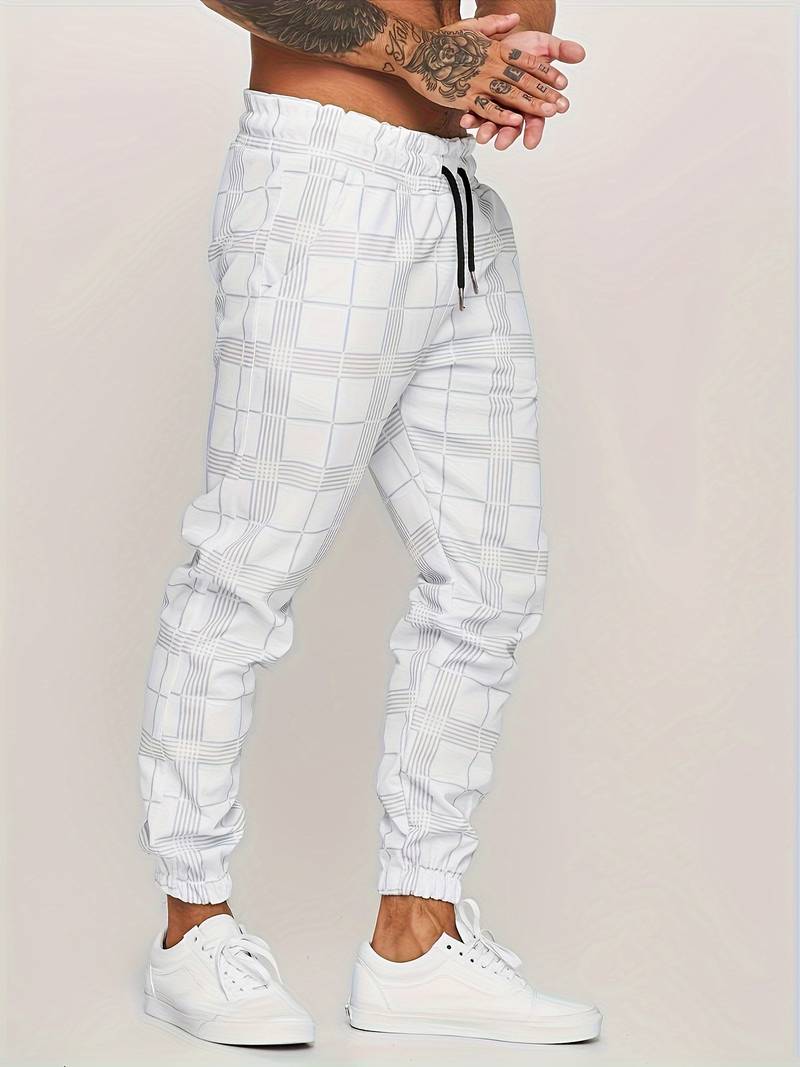 Casual Checked Slim Fit Mens Jogging Pants
