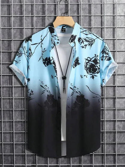 Colorful Floral Hawaiian Shirt Relaxed Fit Summer Wear