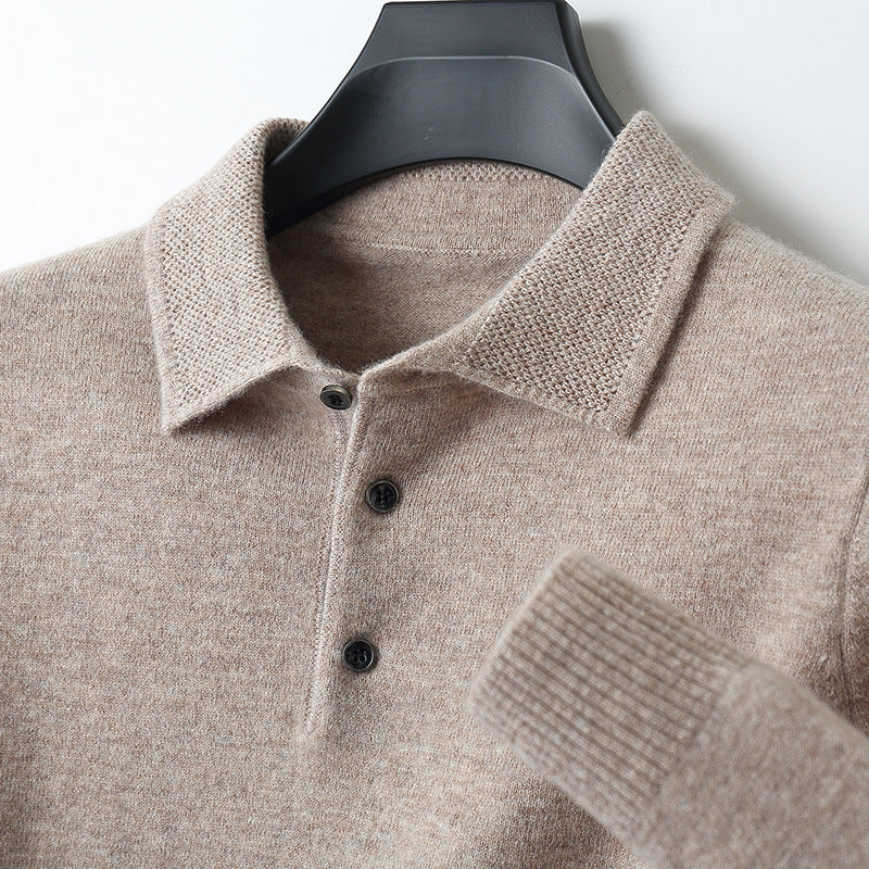 Men's Classic Fit Long Sleeve Polo Shirt