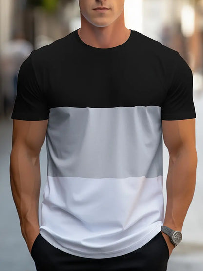 Casual Color Block Tee for Men - Nocini