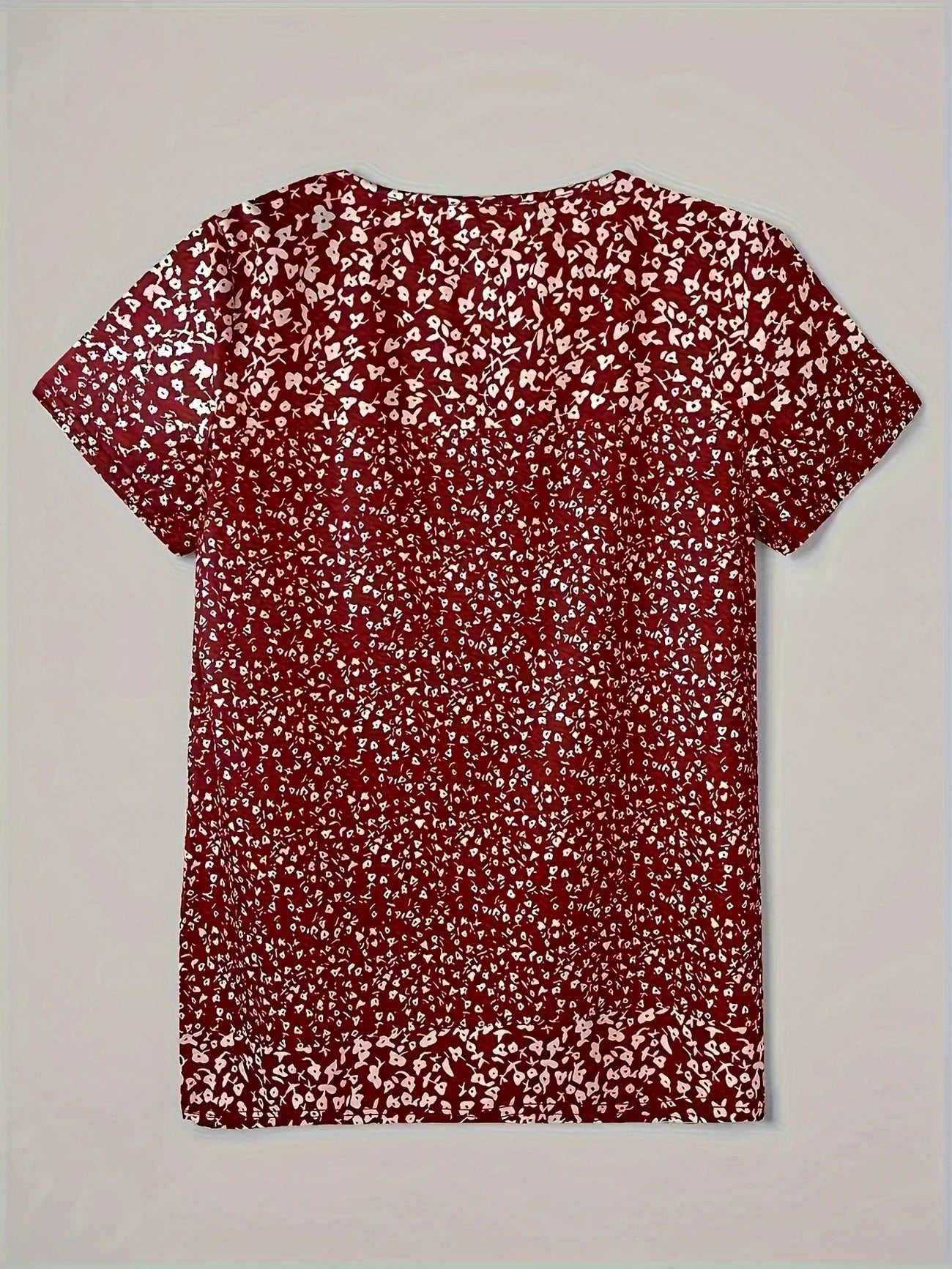 Relaxed Fit V Neck Short Sleeve Women's Top