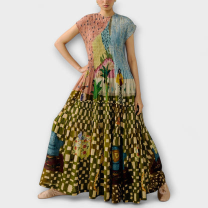 Wild Print Flowy Party Dress - Nocini
