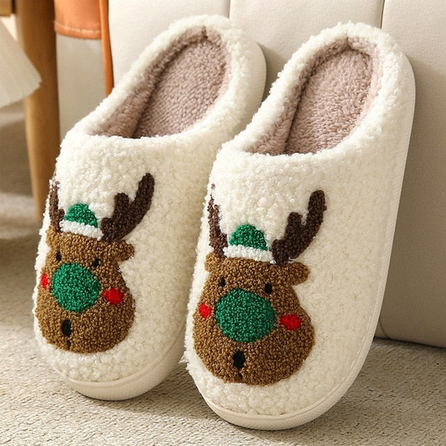 Cozy Women's Holiday Fuzzy Slippers