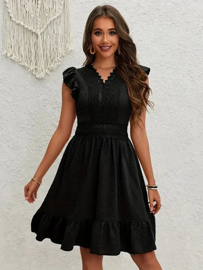 Chic V-Neck A-Line Dress for Women - Nocini