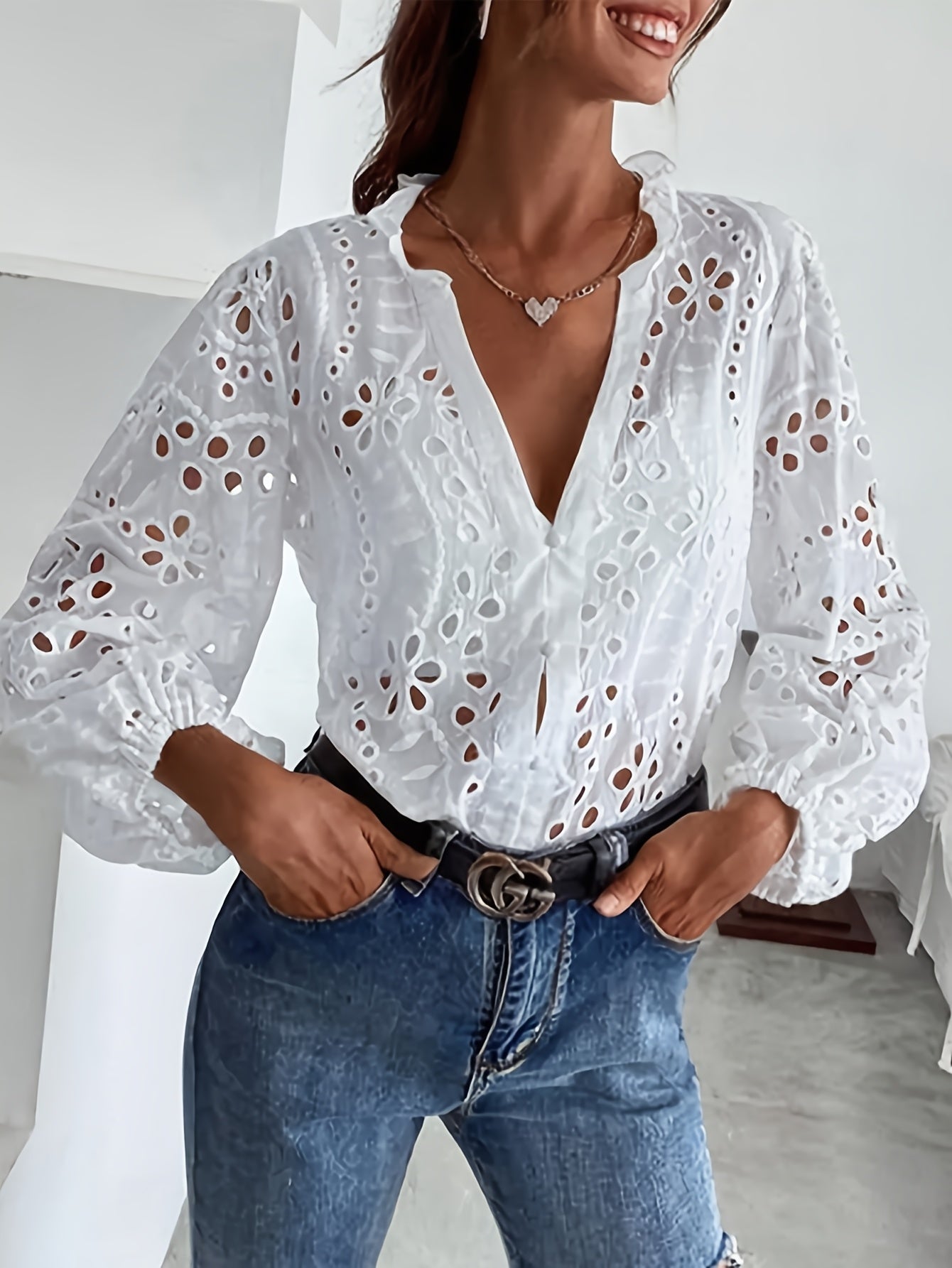 Elegant Flower Print Women's Blouse