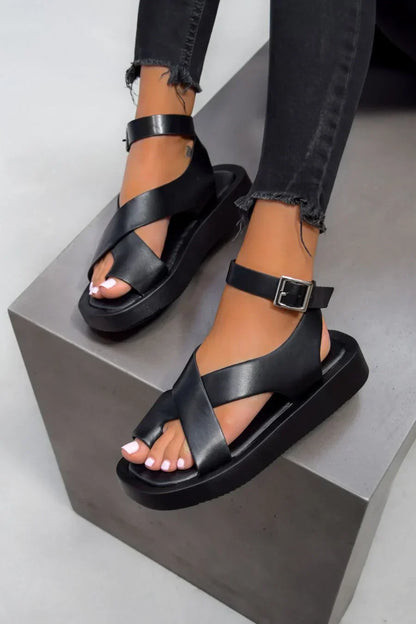 Stylish Buckle Detail High Heel Sandals