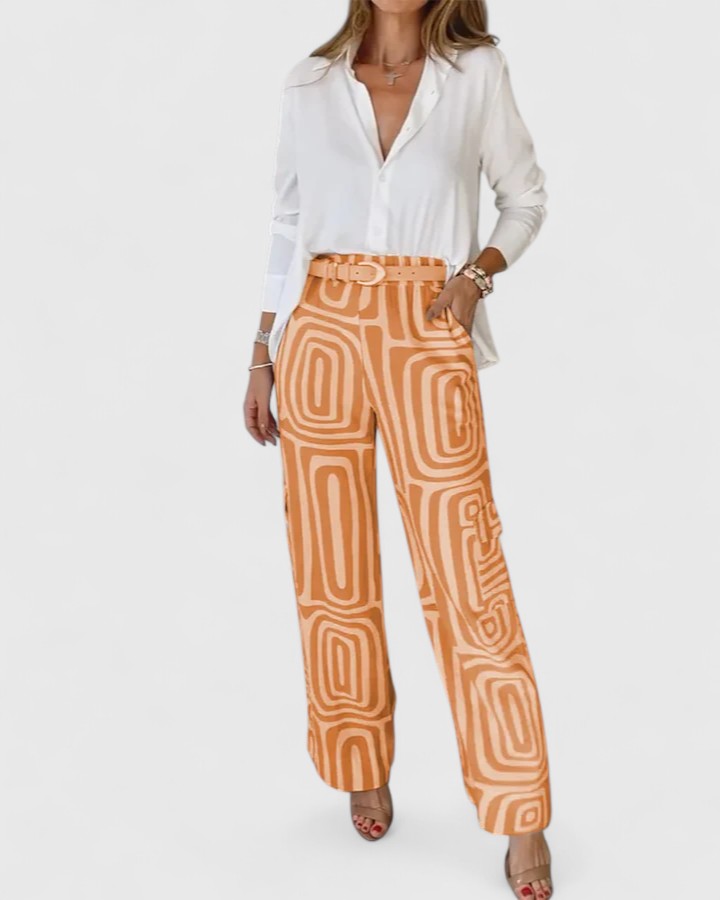Stylish 2-Piece Outfit with Free Matching Belt - Olytrend