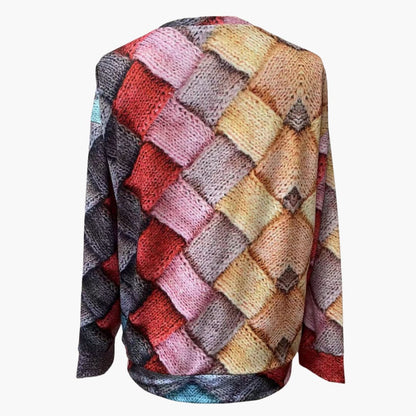 Colorful Women's Knitted Pullover Sweater