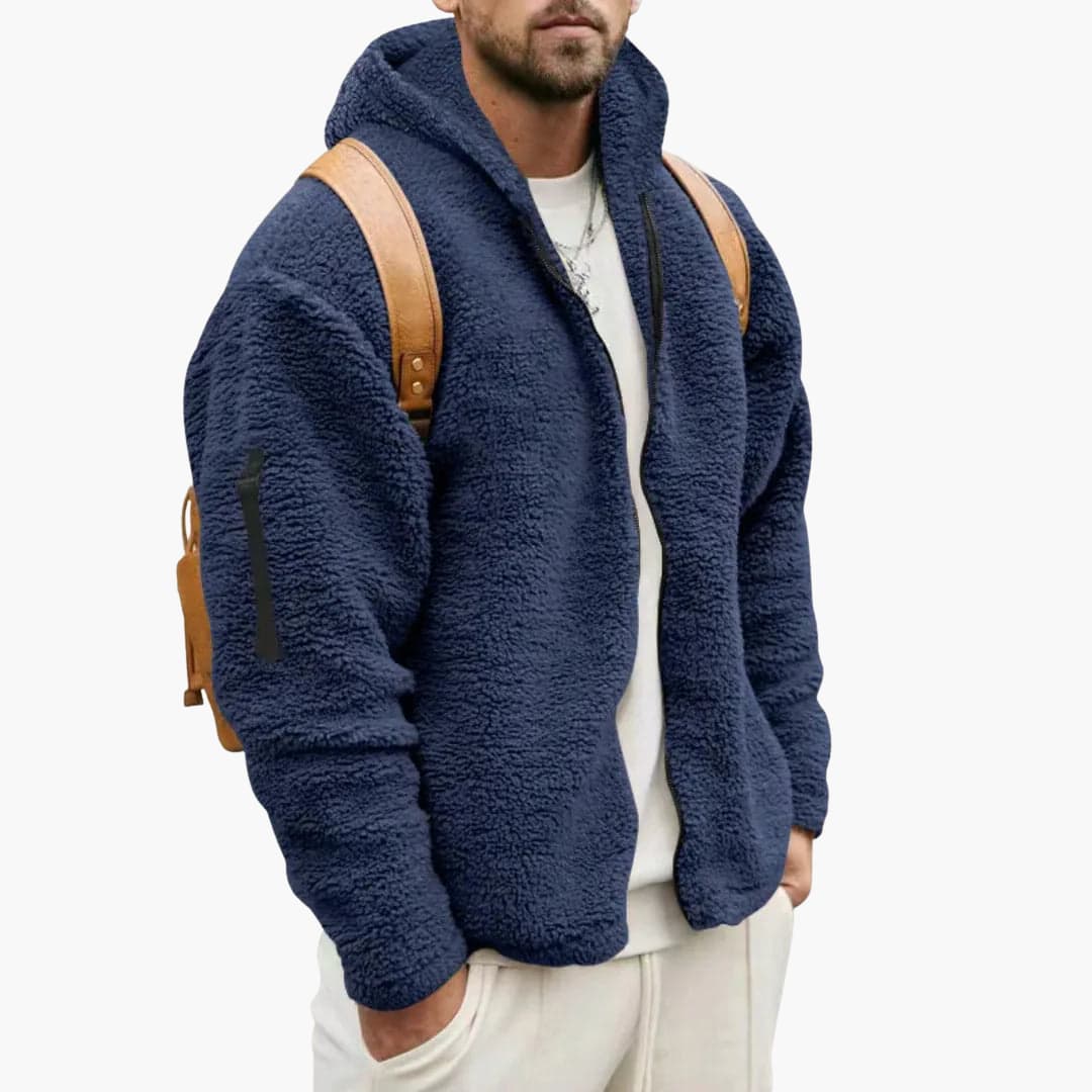 Men's Quilted Hoodie with Rough Texture
