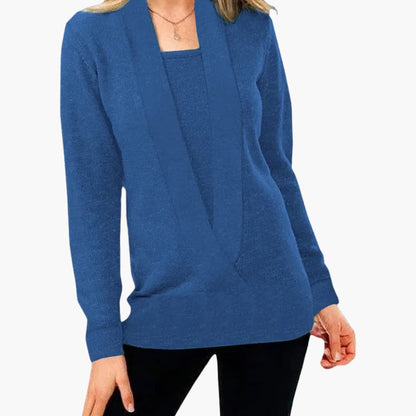 Ladies' V-Neck Long Sleeve Winter Sweater
