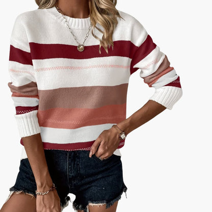 Women's Striped Crew Neck Sweater