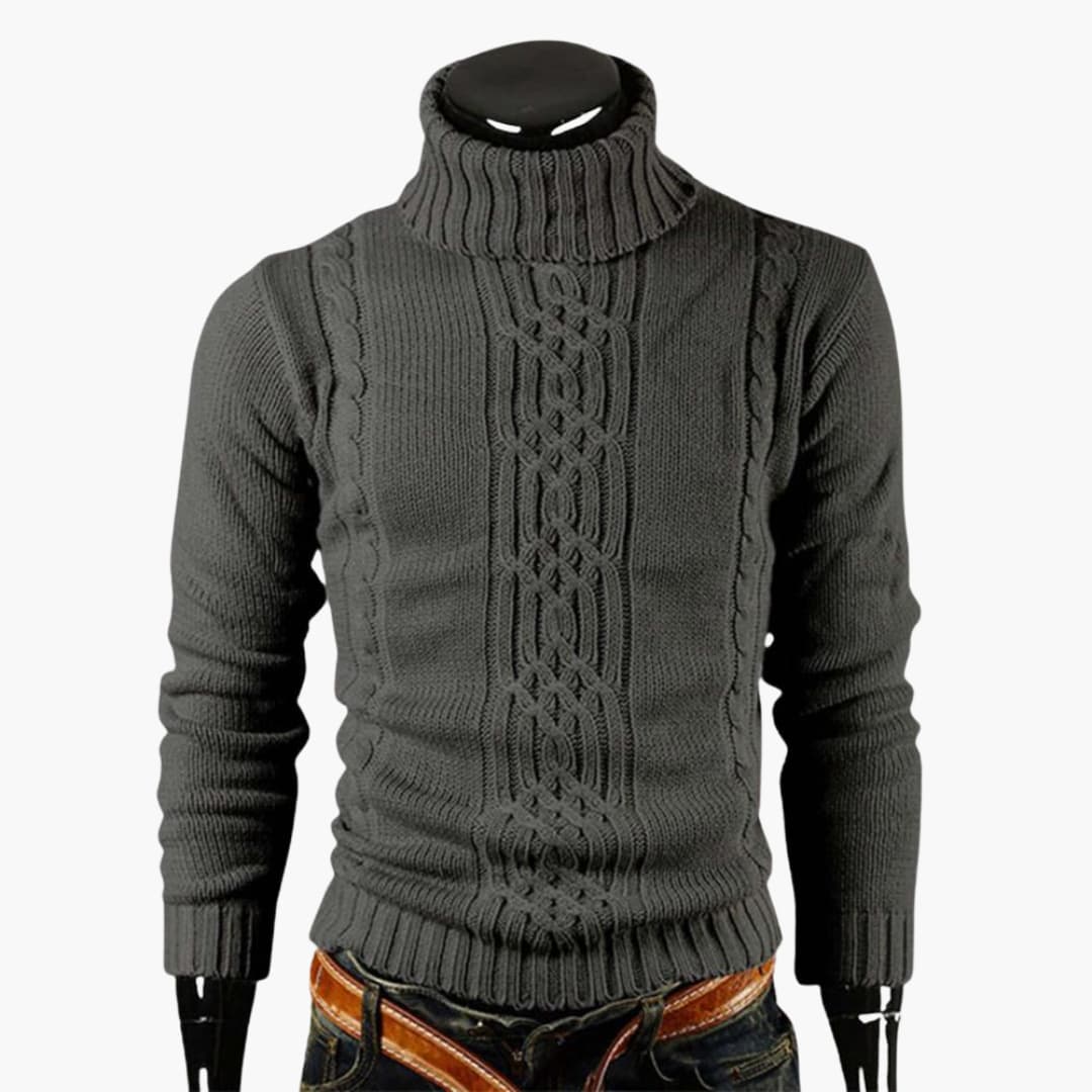 Men's Crew Neck Cable Knit Sweater - Olytrend