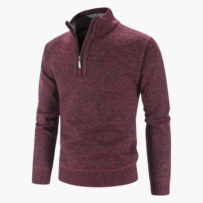 Warm Textured Men's Half Zip Sweater