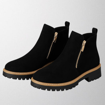 Comfortable Round Toe Zipper Boots
