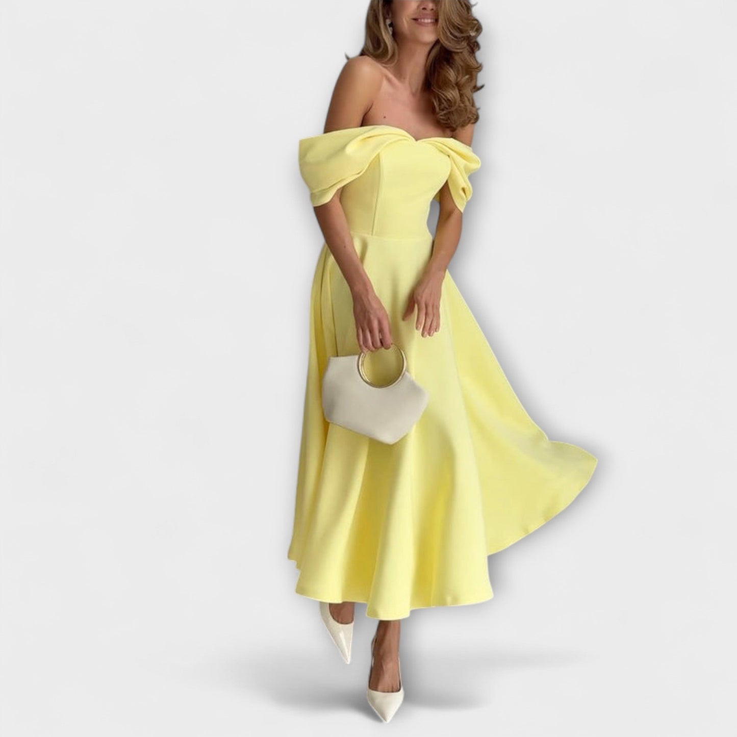 Elegant Cold Shoulder Floor Length Evening Dress