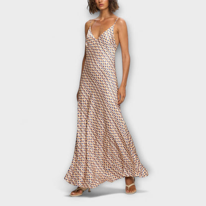 Elegant Floral Pattern Long Evening Dress