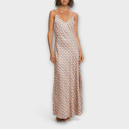 Elegant Floral Pattern Long Evening Dress - Nocini