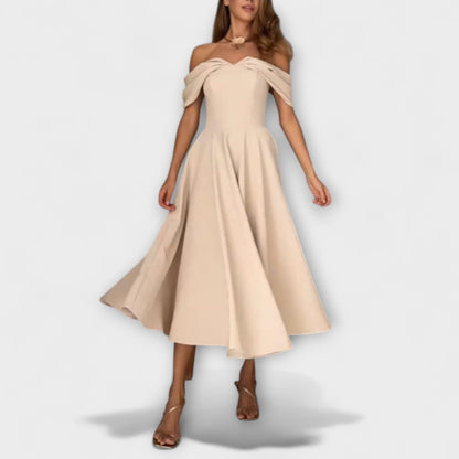 Elegant Cold Shoulder Floor Length Evening Dress