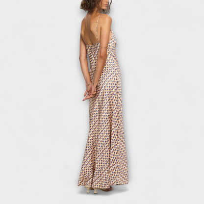 Elegant Floral Pattern Long Evening Dress