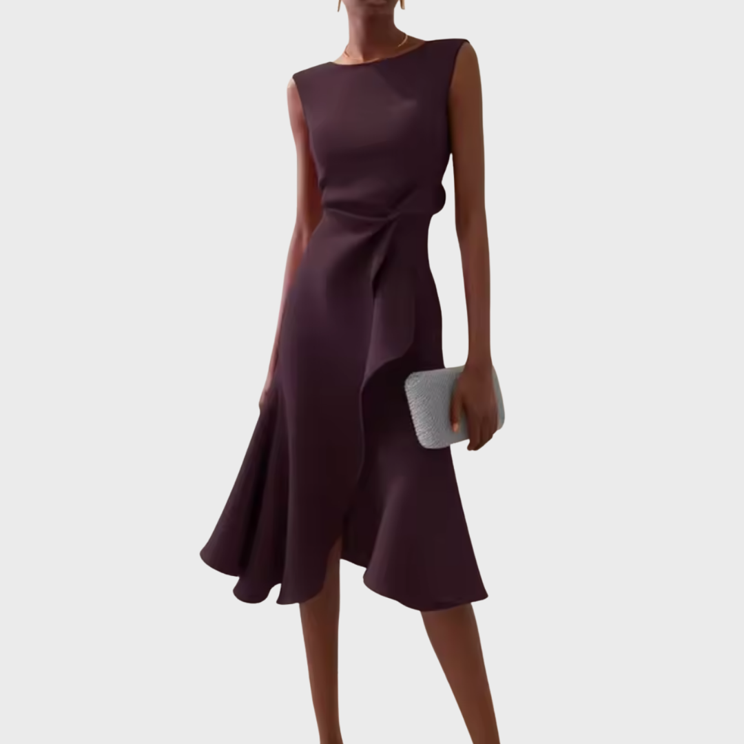 Flowy Uneven Hem Midi Dress