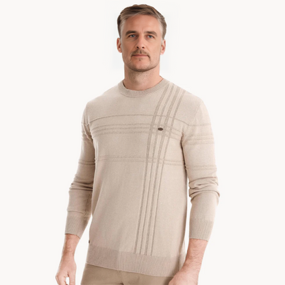 Classic Plaid Crew Neck Sweater - Olytrend