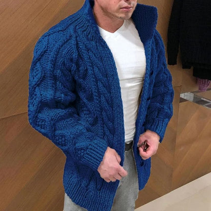 Cozy Mens Cable Knit Cardigan Sweater