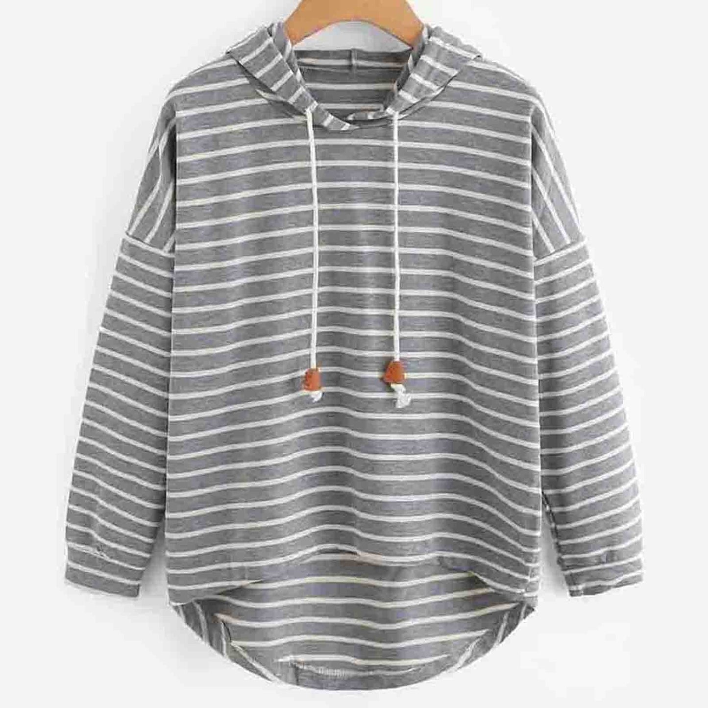 Casual Striped Long Sleeve Women's Hoodie