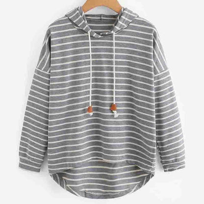Casual Striped Long Sleeve Women's Hoodie