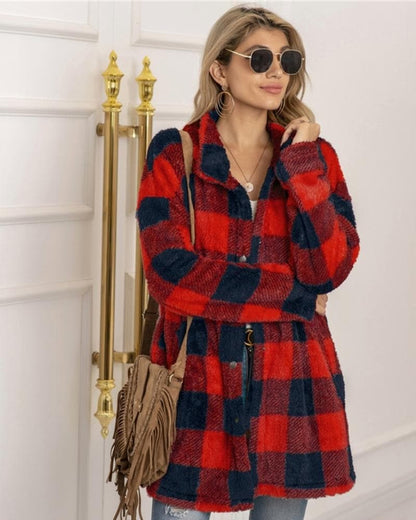 Large Women's Checkered Coat