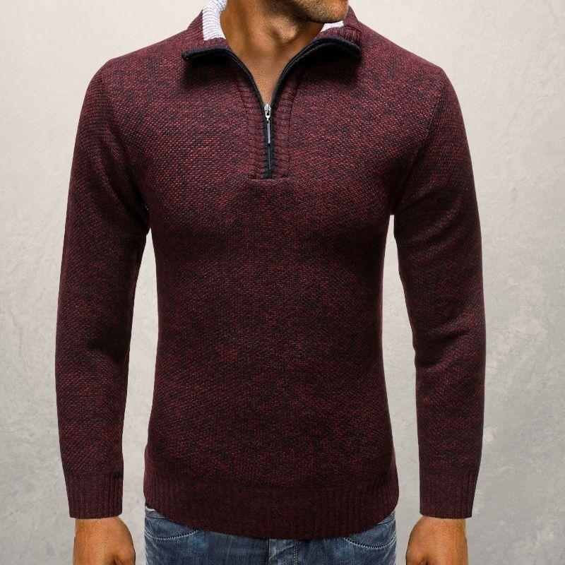 Men's Slim Fit Crew Neck Knit Sweater - Nocini