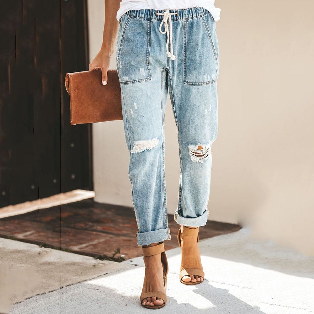 Comfortable Women's Jogger Jeans with Stretch Waist