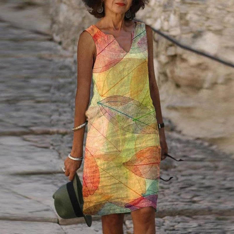 Casual Summer V-Neck Dress for Women - Nocini