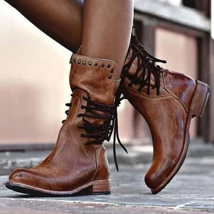 Luxury Genuine Leather Ankle Boots - Olytrend