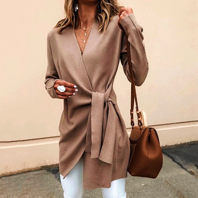 Cozy Women's Long Sleeve Wrap Cardigan Sweater - Nocini